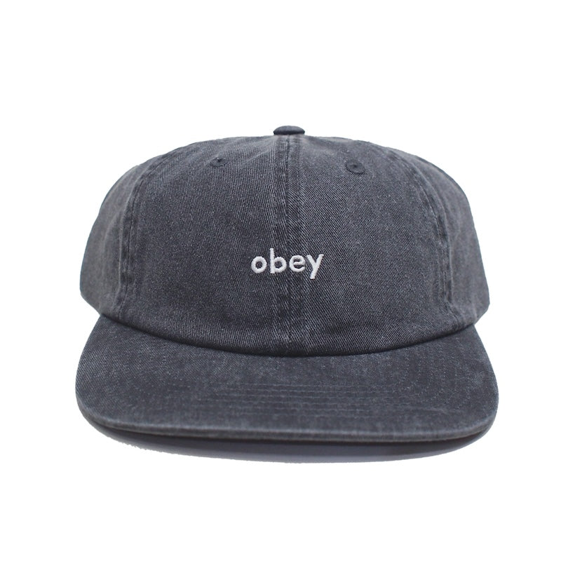 OBEY　キャップ　"PIGMENT LOWERCASE 6 PANEL STRAPBACK CAP"　(Pigment Black)