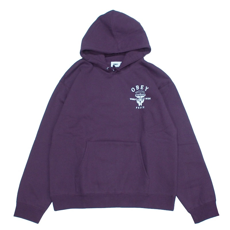 OBEY　パーカー　"OBEY LOTUS WITH HANDS PREMIUM HOOD"　(Plum Perfect)