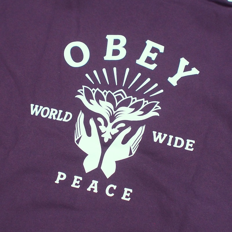 OBEY　パーカー　"OBEY LOTUS WITH HANDS PREMIUM HOOD"　(Plum Perfect)