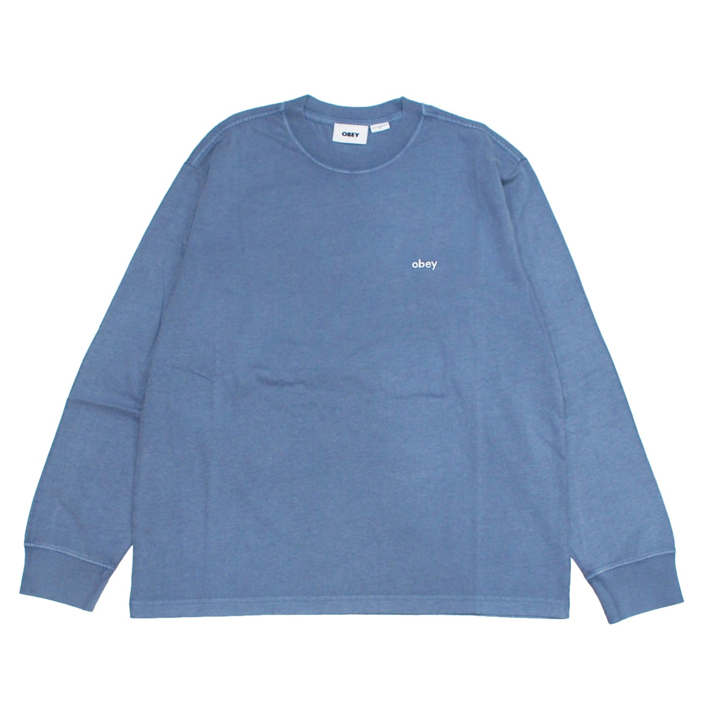 OBEY　L/STシャツ　"LOWERCASE PIGMENT LS TEE"　(Pigment Coronet Blue)