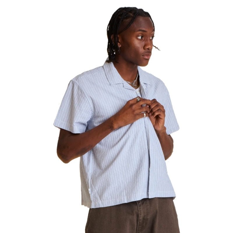 OBEY　S/Sシャツ　"REDUCER WOVEN"　(Blue Fog Multi)