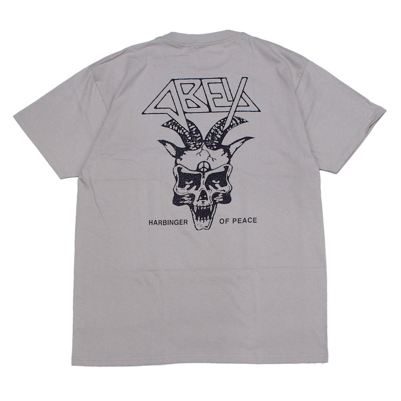 OBEY　Tシャツ　"OBEY HARBINGER OF PEACET CLASSIC TEE"　(Silver Gray)