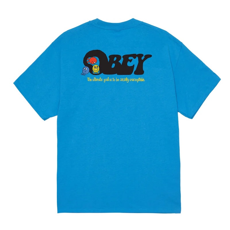 OBEY　Tシャツ　"OBEY EARTH DROP OUT CLASSIC TEE"　(Azure Blue)