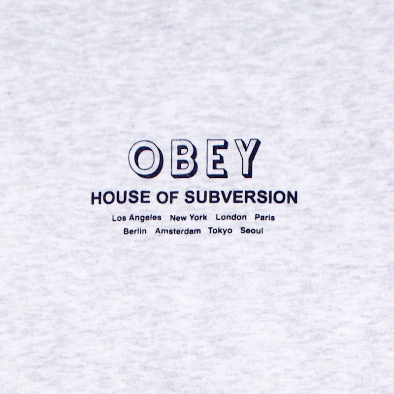 OBEY　クルースウェット　"HOUSE OF SUBVERSION PREMIUM CREWNECK SWEAT"　(Heather Gray)