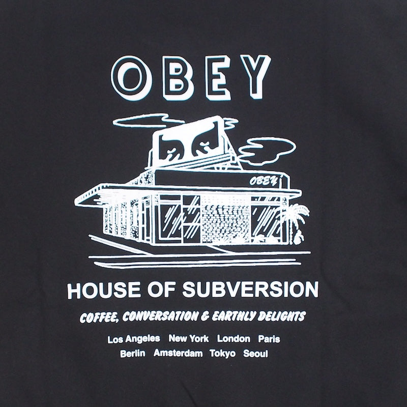 OBEY　クルースウェット　"HOUSE OF SUBVERSION PREMIUM CREWNECK SWEAT"　(Black)