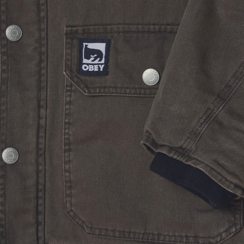 OBEY　ジャケット　"OBEY NORTON BARN COAT"　(Black Olive Faded Wash)