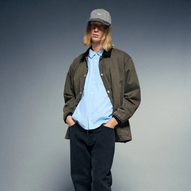 OBEY　ジャケット　"OBEY NORTON BARN COAT"　(Black Olive Faded Wash)
