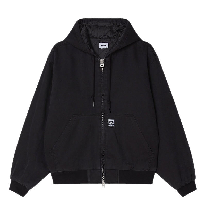 OBEY　ジャケット　"OBEY RANDY ZIP UP HOOD"　(Black Faded Wash)