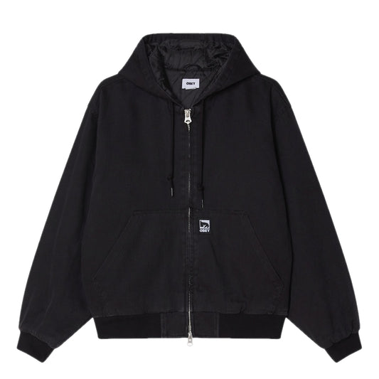 OBEY　ジャケット　"OBEY RANDY ZIP UP HOOD"　(Black Faded Wash)
