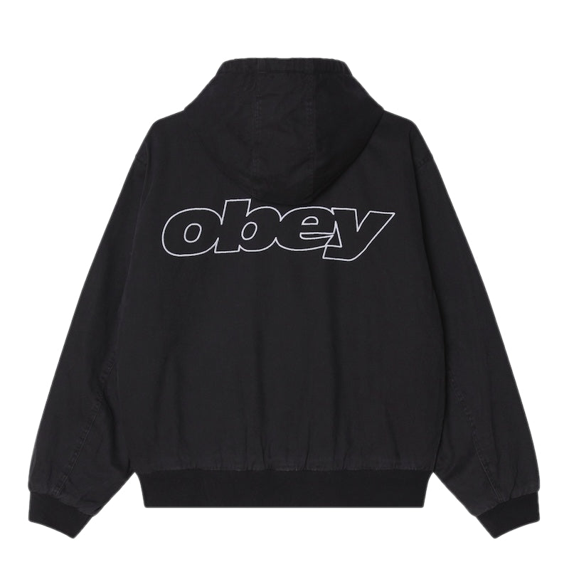 OBEY　ジャケット　"OBEY RANDY ZIP UP HOOD"　(Black Faded Wash)