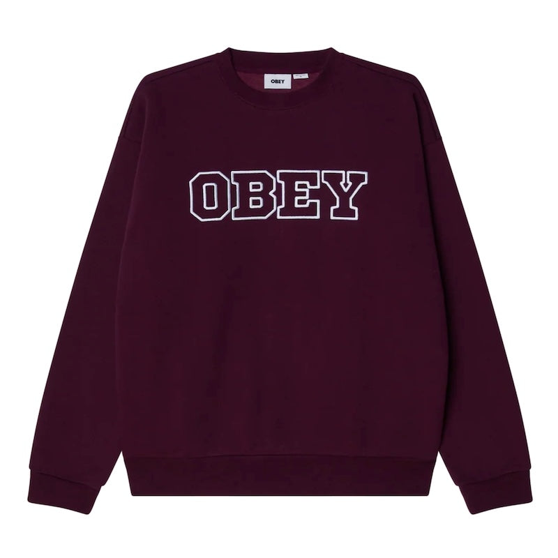 OBEY　クルースウェット　"TENOR EXTRA HEAVY CREWNECK SWEAT"　(Winetasting)