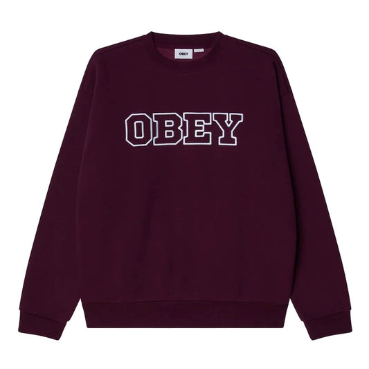 OBEY　クルースウェット　"TENOR EXTRA HEAVY CREWNECK SWEAT"　(Winetasting)