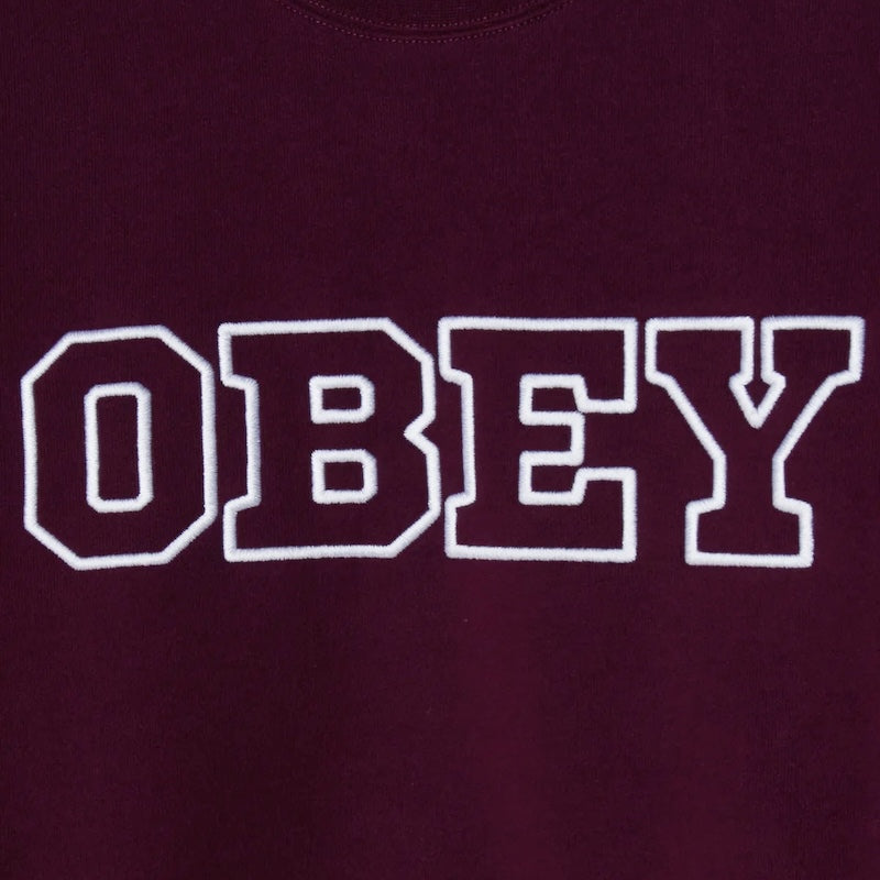 OBEY　クルースウェット　"TENOR EXTRA HEAVY CREWNECK SWEAT"　(Winetasting)