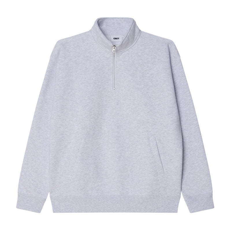 OBEY　ハーフジップスウェット　"ESTABLISHED WORKS BOLD MOCKNECK SWEAT"　(Ash Gray)