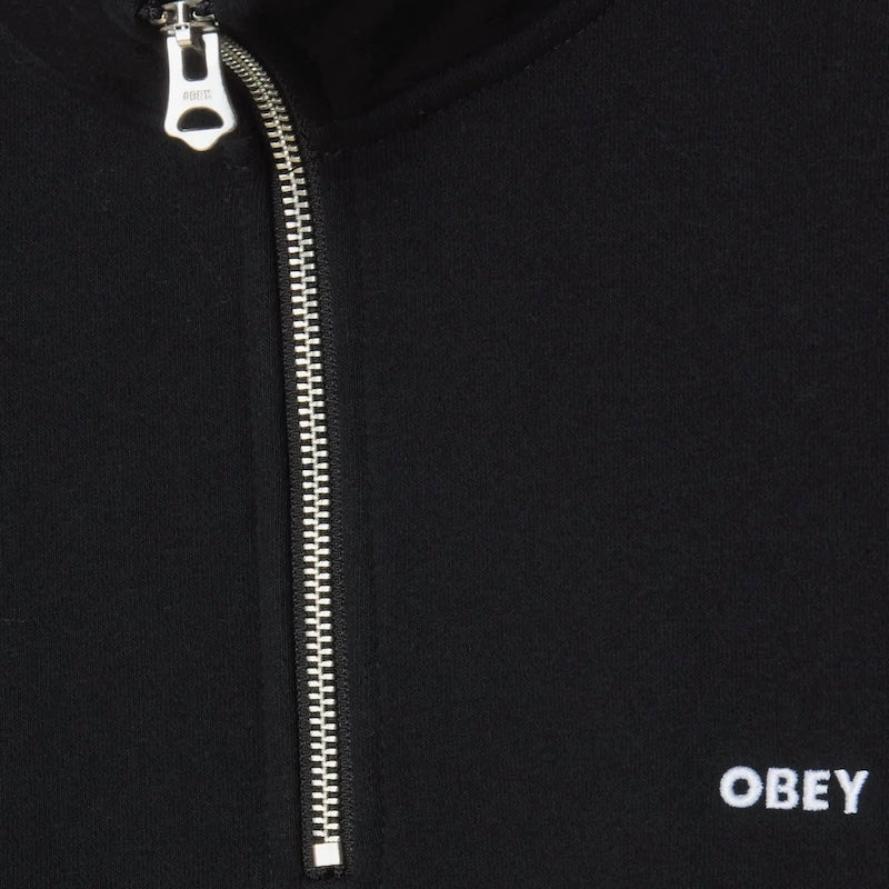 OBEY　ハーフジップスウェット　"ESTABLISHED WORKS BOLD MOCKNECK SWEAT"　(Black)