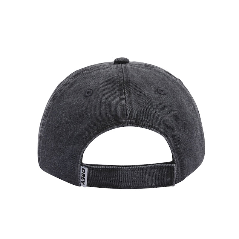 OBEY キャップ PIGMENT OBEY RECORDS 6 PANEL VELCRO BACK CAP ブラック 商品画像 背面