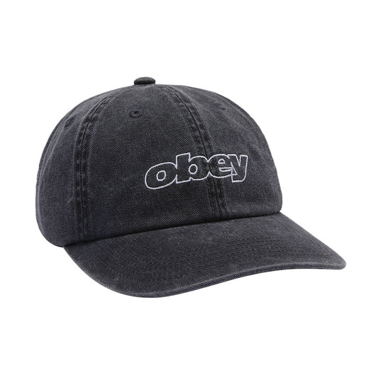 OBEY キャップ PIGMENT OBEY SLANTED 6 PANEL STRAPBACK CAP ブラック 商品画像 正面
