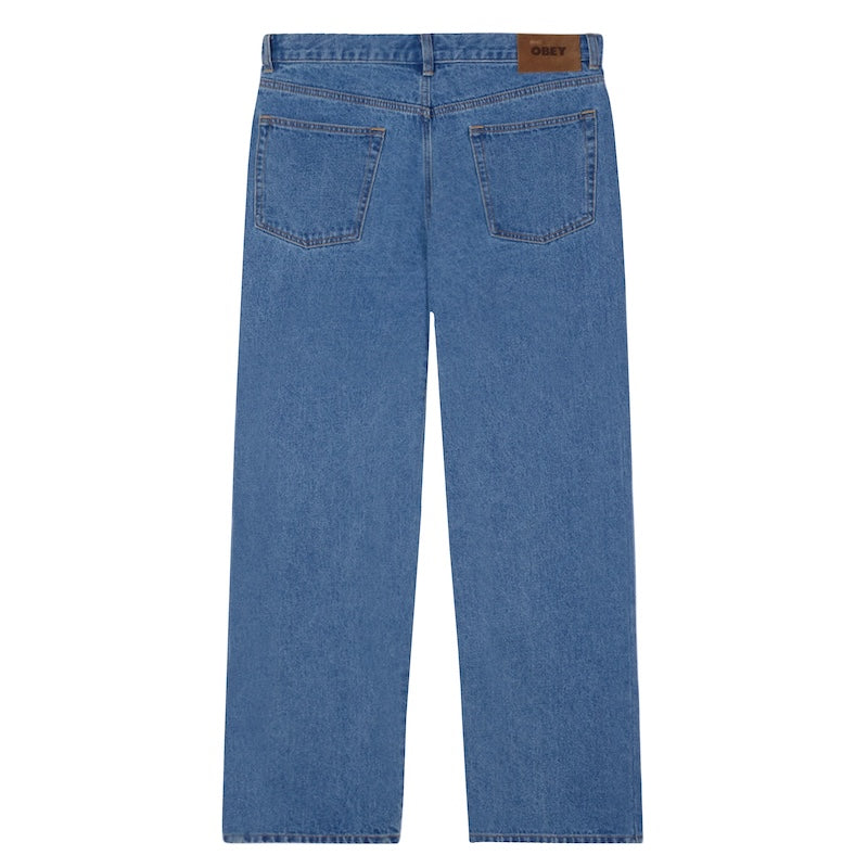 OBEY デニムパンツ CLASSIC BAGGY DENIM ライトインディゴ 商品画像 背面