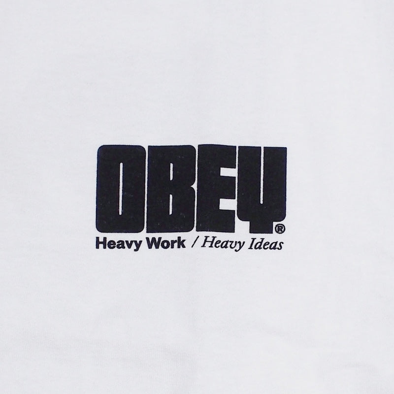 OBEY Tシャツ OBEY HEAVY IDEAS HEAVYWEIGHT TEE ホワイト 商品画像 フロントプリント