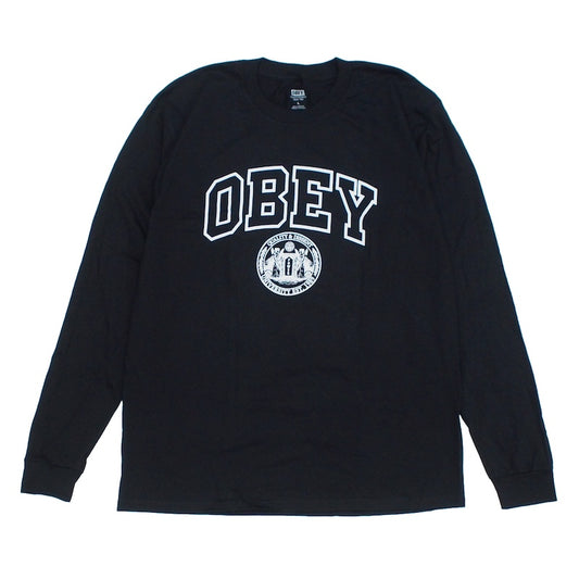 OBEY L/STシャツ UNIVERSITY CLASSIC L/S T-SHIRT ブラック 商品画像 正面
