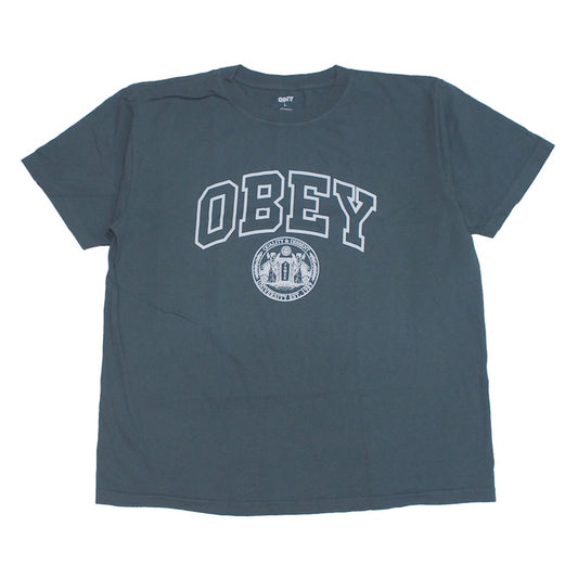 OBEY Tシャツ UNIVERSITY PIGMENT T-SHIRT フォレスト 商品画像 正面