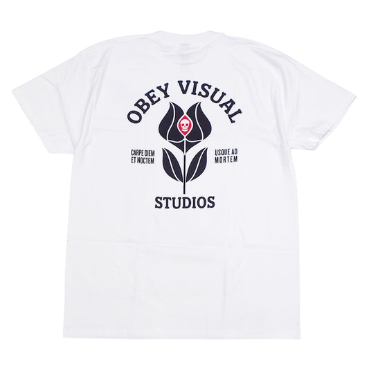OBEY Tシャツ VISUAL STUDIOS FLOWER CLASSIC T-SHIRT ホワイト 商品画像 背面