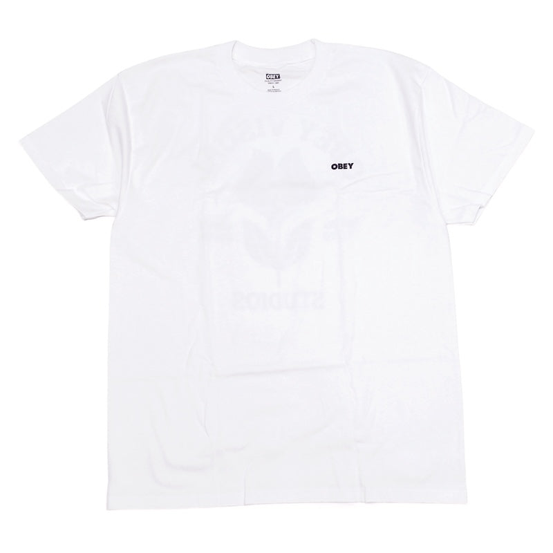 OBEY Tシャツ VISUAL STUDIOS FLOWER CLASSIC T-SHIRT ホワイト 商品画像 正面
