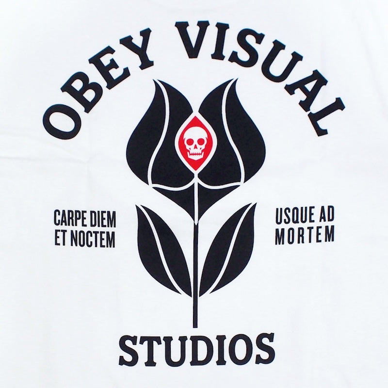 OBEY Tシャツ VISUAL STUDIOS FLOWER CLASSIC T-SHIRT ホワイト 商品画像 バックプリント