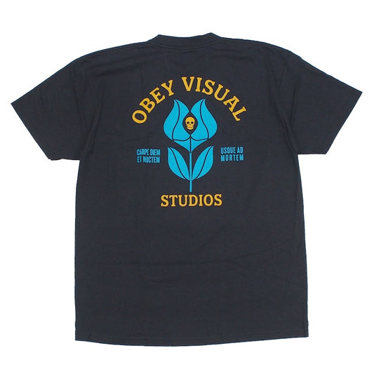 OBEY Tシャツ VISUAL STUDIOS FLOWER CLASSIC T-SHIRT ブラック 商品画像 背面