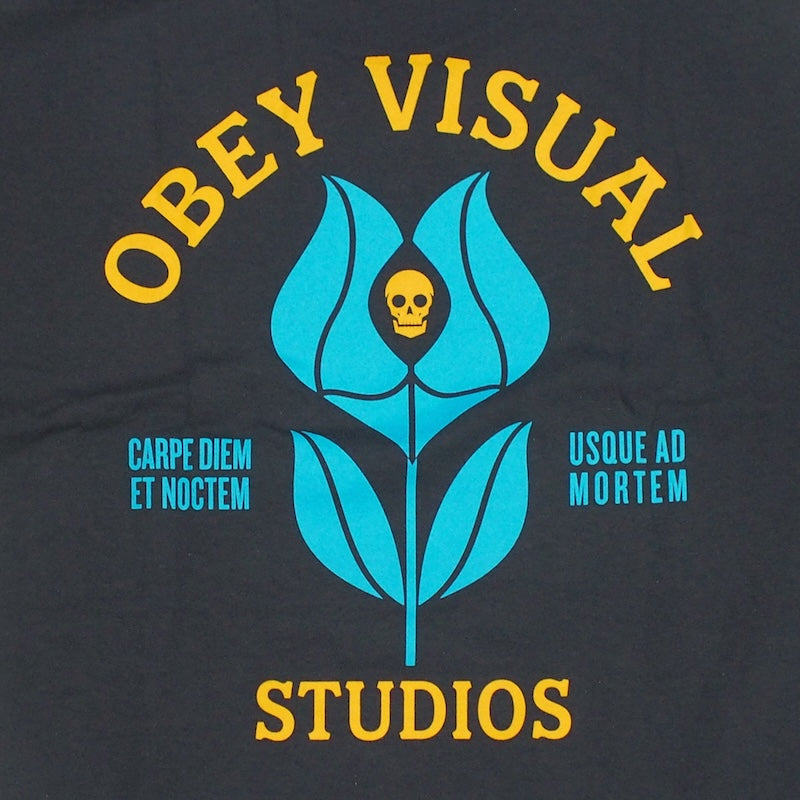 OBEY Tシャツ VISUAL STUDIOS FLOWER CLASSIC T-SHIRT ブラック 商品画像 バックプリント