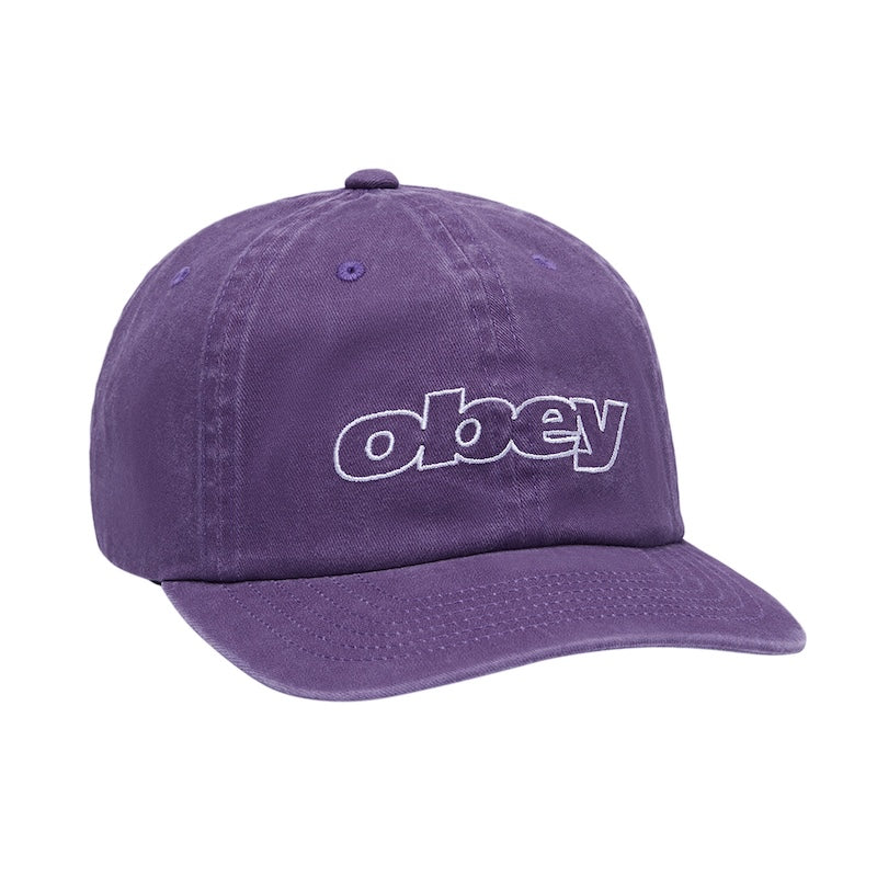 OBEY キャップ PIGMENT OUTLINE DELTA 6 PANEL STRAPBACK CAP パープル 商品画像 正面