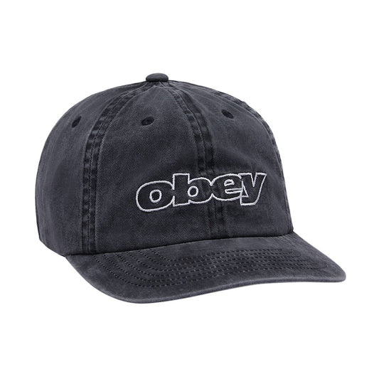 OBEY キャップ PIGMENT OUTLINE DELTA 6 PANEL STRAPBACK CAP ブラック 商品画像 正面