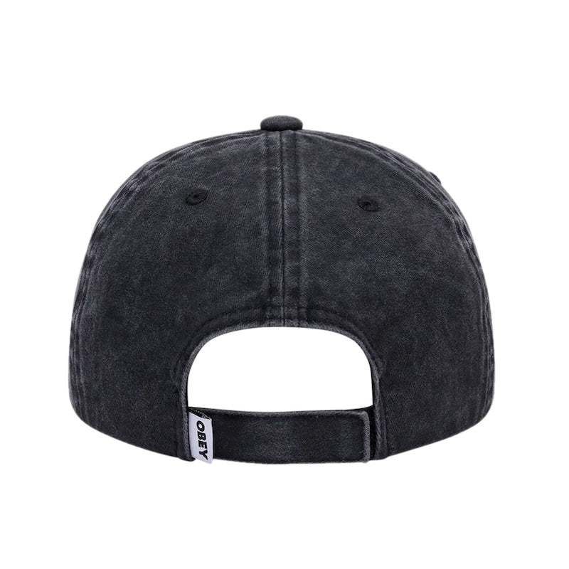 OBEY キャップ PIGMENT OBEY LABEL 6 PANEL VELCRO BACK CAP ブラック 商品画像 背面