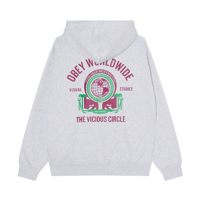 OBEY パーカー VICIOUS CIRCLE PULLOVER HOODIE グレー 商品画像 背面