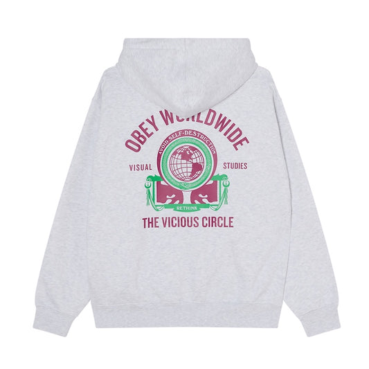 OBEY パーカー VICIOUS CIRCLE PULLOVER HOODIE グレー 商品画像 背面