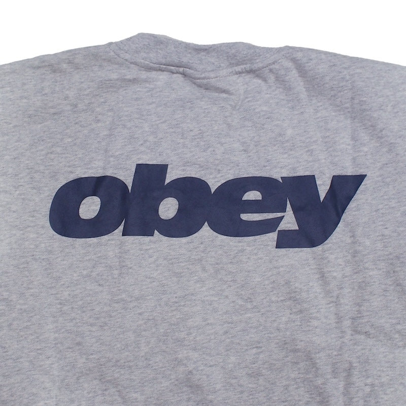 OBEY クルースウェット LEAGUE CREWNECK SWEAT (Ash Gray) 商品画像 ロゴプリント