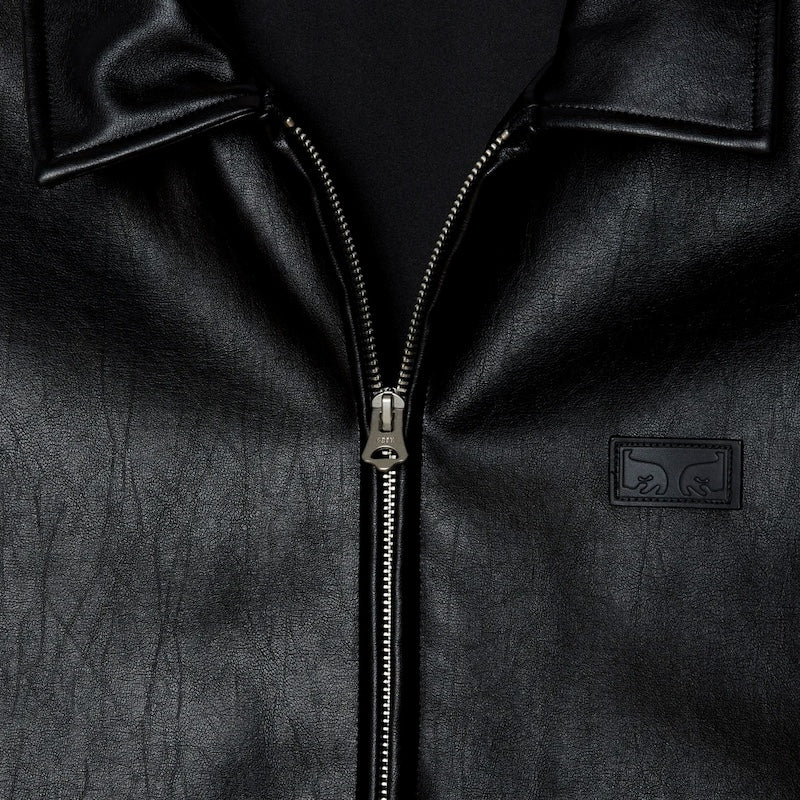 OBEY ジャケット WORKMAN PU JACKET ブラック 商品画像 クローズアップ