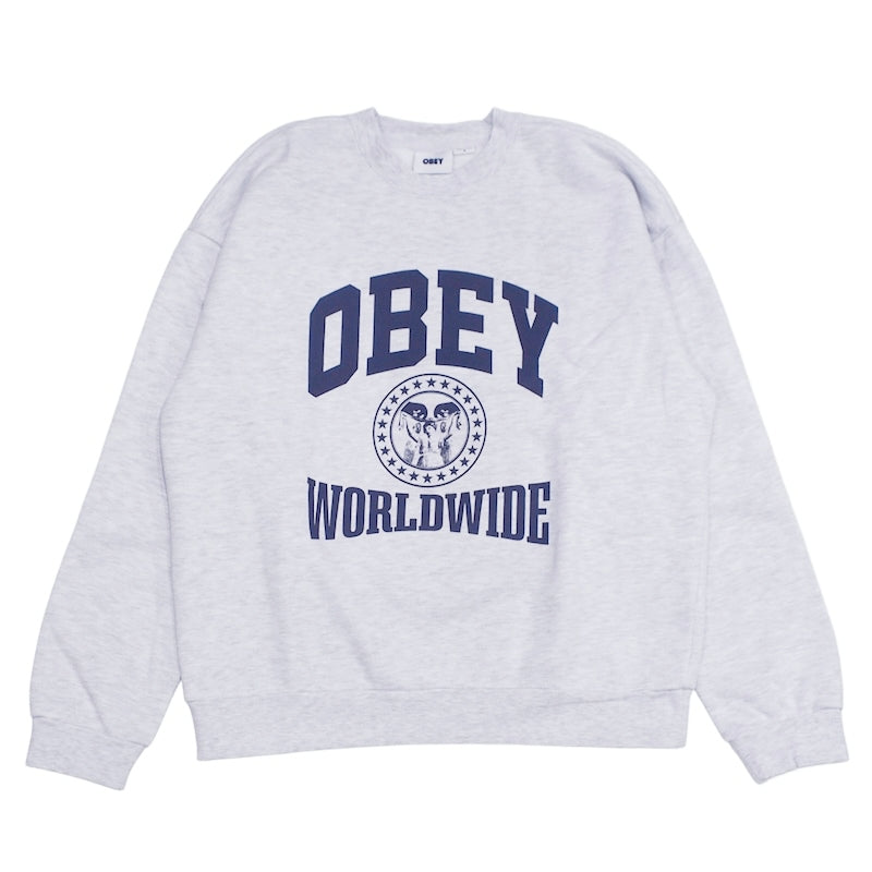 OBEY クルースウェット WORLDWIDE UNI EXTRA HEAVY CREWNECK SWEAT グレー 商品画像 正面