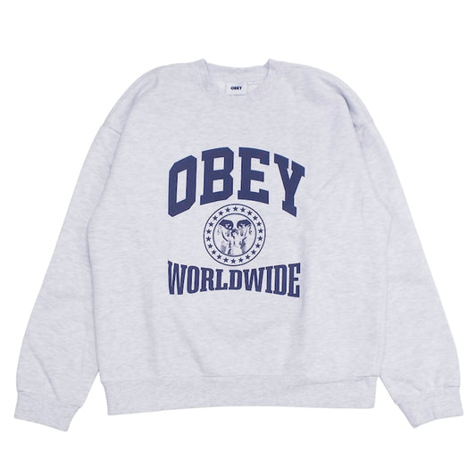 OBEY クルースウェット WORLDWIDE UNI EXTRA HEAVY CREWNECK SWEAT グレー 商品画像 正面