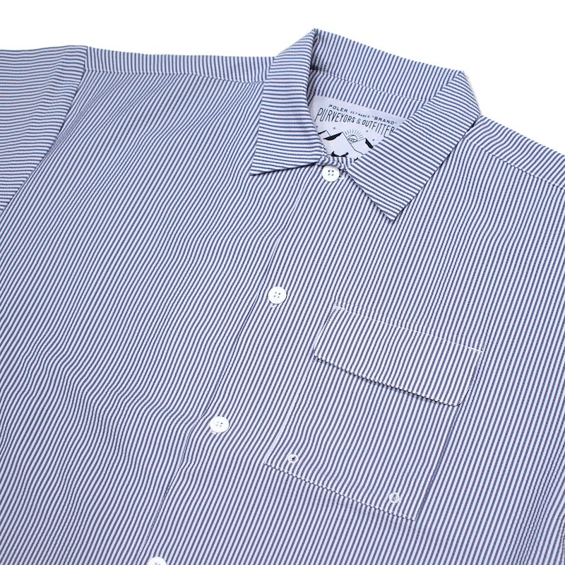 POLeR　S/Sシャツ　"SEERSUCKER S/S SHIRT"　(Blue)