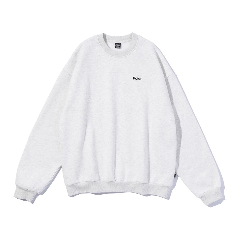 POLeR　クルースウェット　"POLER EMB CREW SWEAT"　(Ash)