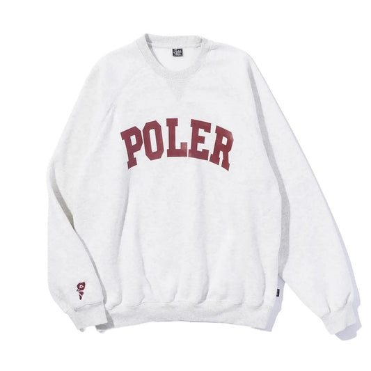 POLeR　クルースウェット　"COLLEGE RAGLAN CREW SWEAT"　(Ash)