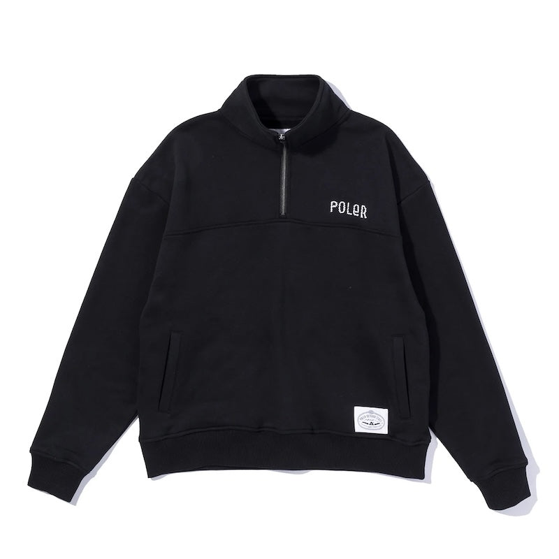 POLeR　ハーフジップスウェット　"HEAVY WEIGHT HALF ZIP SWEAT"　(Black)