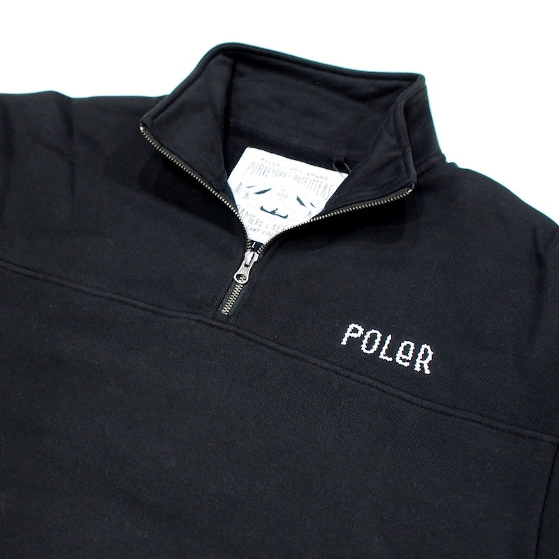 POLeR　ハーフジップスウェット　"HEAVY WEIGHT HALF ZIP SWEAT"　(Black)