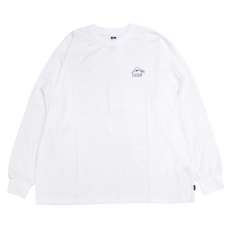 POLeR　L/STシャツ　“PSYCHEDELIC LOGO RELAX FIT L/S TEE"　(White)