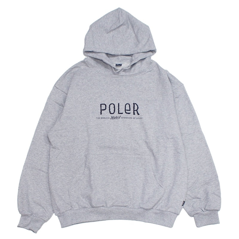 POLeR　パーカー　"FURRY FONT HOOD SWEAT"　(Heather Gray)