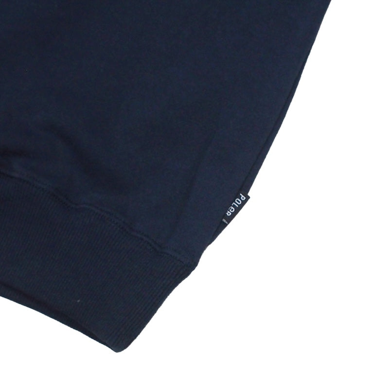 POLeR クルースウェット PORTLAND RAGLAN CREW SWEAT ネイビー サイド ピスネーム