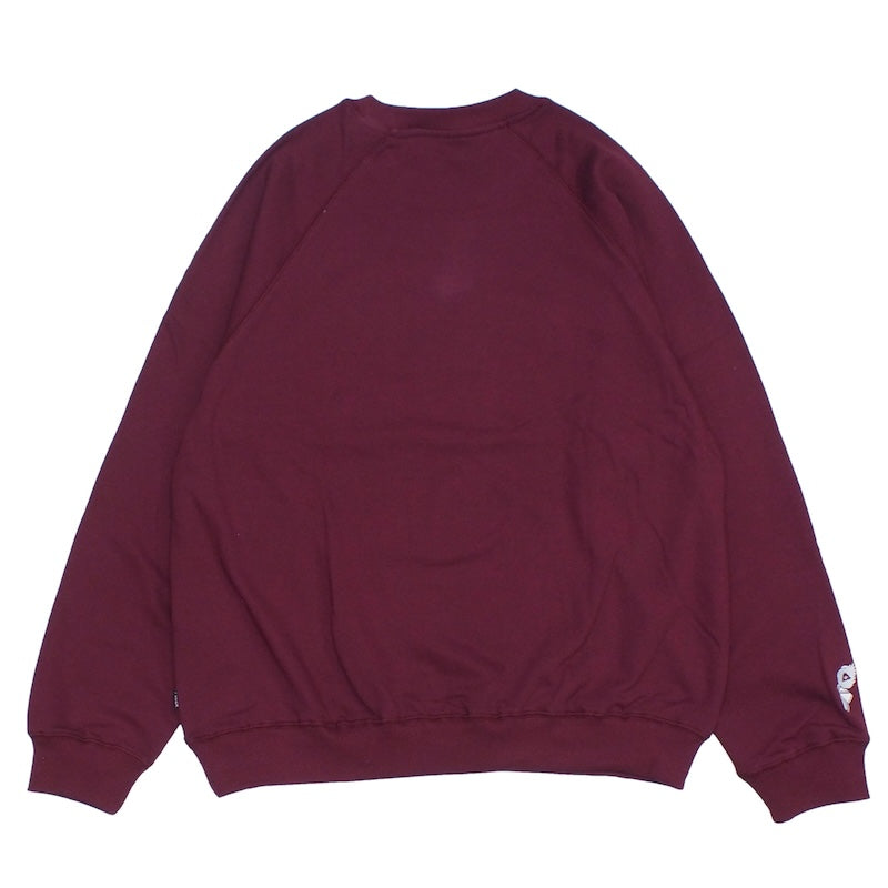 POLeR　クルースウェット　"COLLEGE RAGLAN CREW SWEAT"　(Maroon)