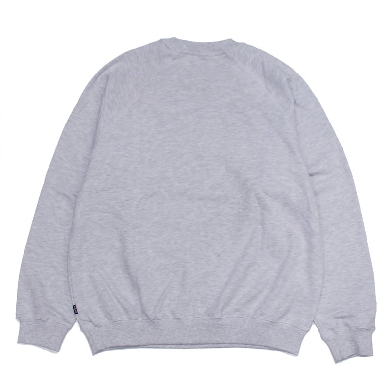 POLeR　クルースウェット　"COLLEGE RAGLAN CREW SWEAT"　(Ash Gray)