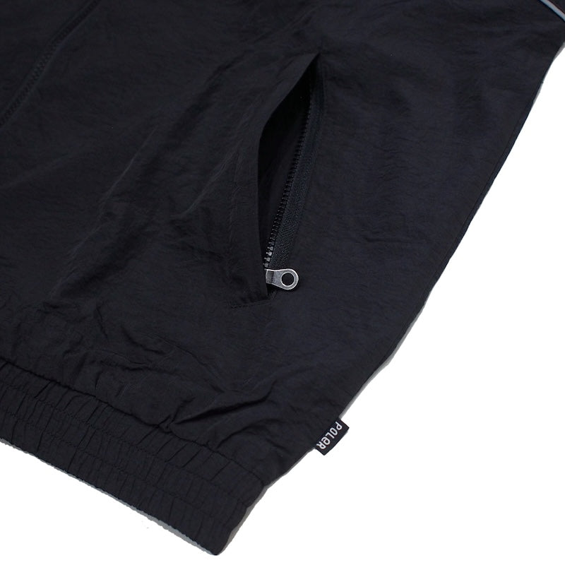 POLeR　ジャケット　" SHIRRING NYLON PIPING JACKET"　(Black)